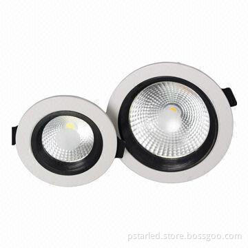 Recessed TUV COB Downlight with >0.95PE, >80CRI, CE/RoHS Certificates, High Efficiency/Energy-saving